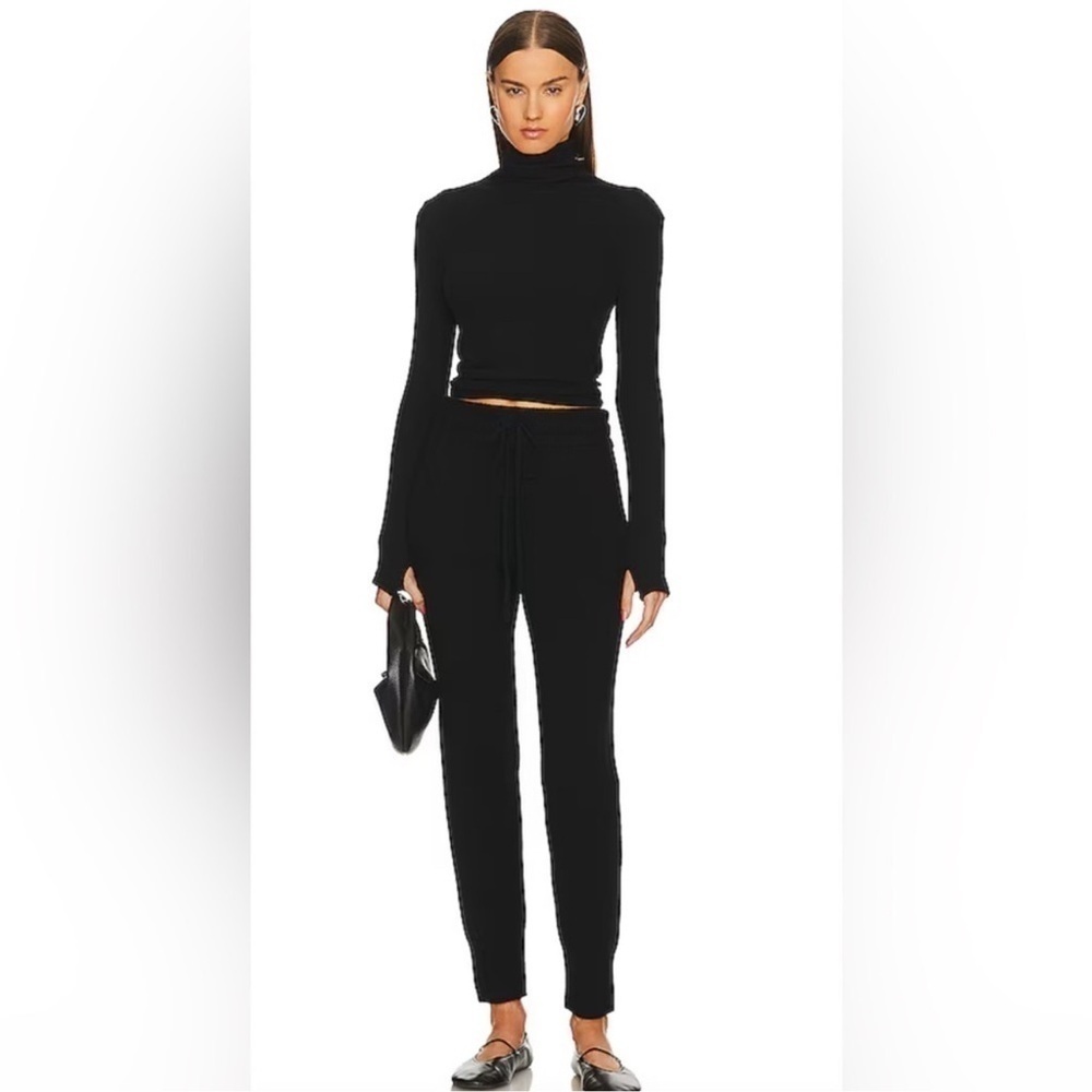 Anine Bing 100% Cashmere Black Angie Lounge Joggers Size Small